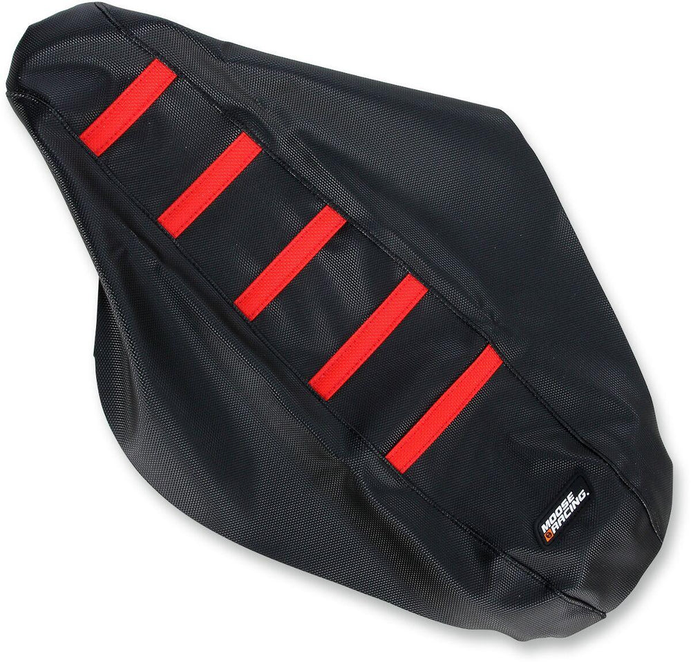 Moose Racing Ribbed Seat Cover For Honda CRF150R 2007-2018 - Black Cover Red Ribs