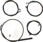 LA Choppers Standard Midnight Braided Handlebar Cable/Brake Hose Kit For Harley Davidson FLH 1868 ABS 2021 30.5 cm - 35.5 cm (12" - 14") - Black/Clear-Coated