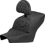 Saddlemen Roadsofa Seat With Driver Backrest For BMW R 18 B ABS 2023-2026 Lattice Stitched - Black