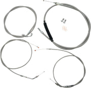 LA Choppers Standard Stainless Braided Handlebar Cable/Brake Hose Kit For Harley Davidson XL1200C 2004-2006 Standard - Clear-Coated