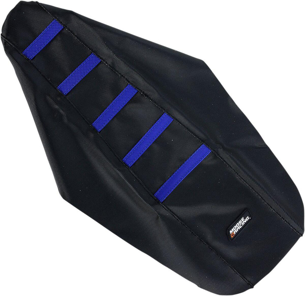 Moose Racing Ribbed Seat Cover For Yamaha YZ85 2002-2018 - Black Cover Blue Ribs