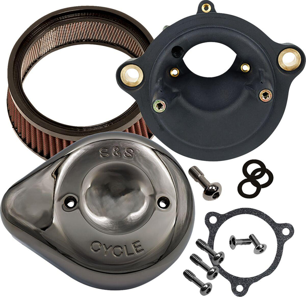 S&S Cycle Stealth Air Cleaner Kit For Harley Davidson FLHX 1923 2024-2025 - Chrome Lava Chrome