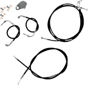 LA Choppers Standard Black Vinyl Handlebar Cable/Brake Hose Kit For Harley Davidson FLTR 1584 2008-2010 30.5 cm - 35.5 cm (12" - 14") - Black