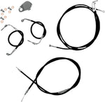 LA Choppers Standard Black Vinyl Handlebar Cable/Brake Hose Kit For Harley Davidson FLTR 1584 2008-2010 45.5 cm - 51 cm (18" - 20") - Black