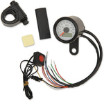 Drag Specialties 1-7/8" Mini Programmable Metric Speedometer with Indicator Lights - Black/White
