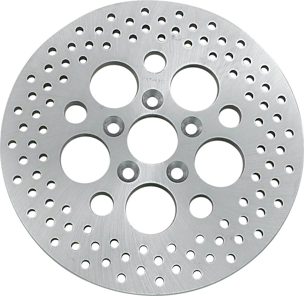 Drag Specialties Polished Stainless Steel Drilled Brake Disc For Harley Davidson FLH 1340 1984 Rear - Zinc