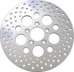 Drag Specialties Polished Stainless Steel Drilled Brake Disc For Harley Davidson FLD 1690 2012-2013 Rear - Silver