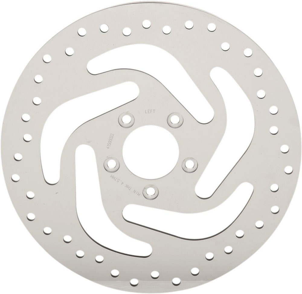 Drag Specialties Polished Stainless Steel Drilled Brake Disc For Harley Davidson FLDE 1750 2018-2020 Front - Silver