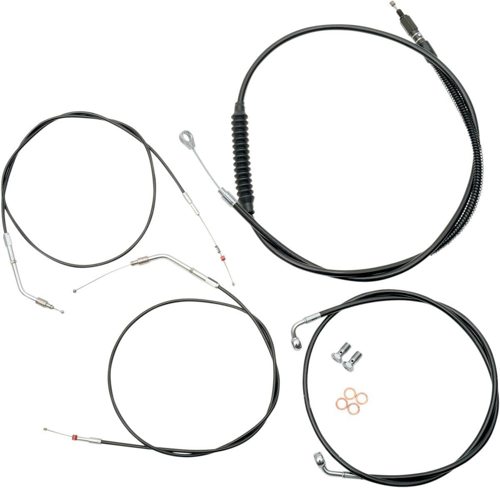 LA Choppers Standard Black Vinyl Handlebar Cable/Brake Hose Kit For Harley Davidson XL1200C 1996-2003 Standard - Black