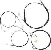 LA Choppers Standard Black Vinyl Handlebar Cable/Brake Hose Kit For Harley Davidson XL1200C 1996-2003 38 cm - 43 cm (15" - 17") - Black