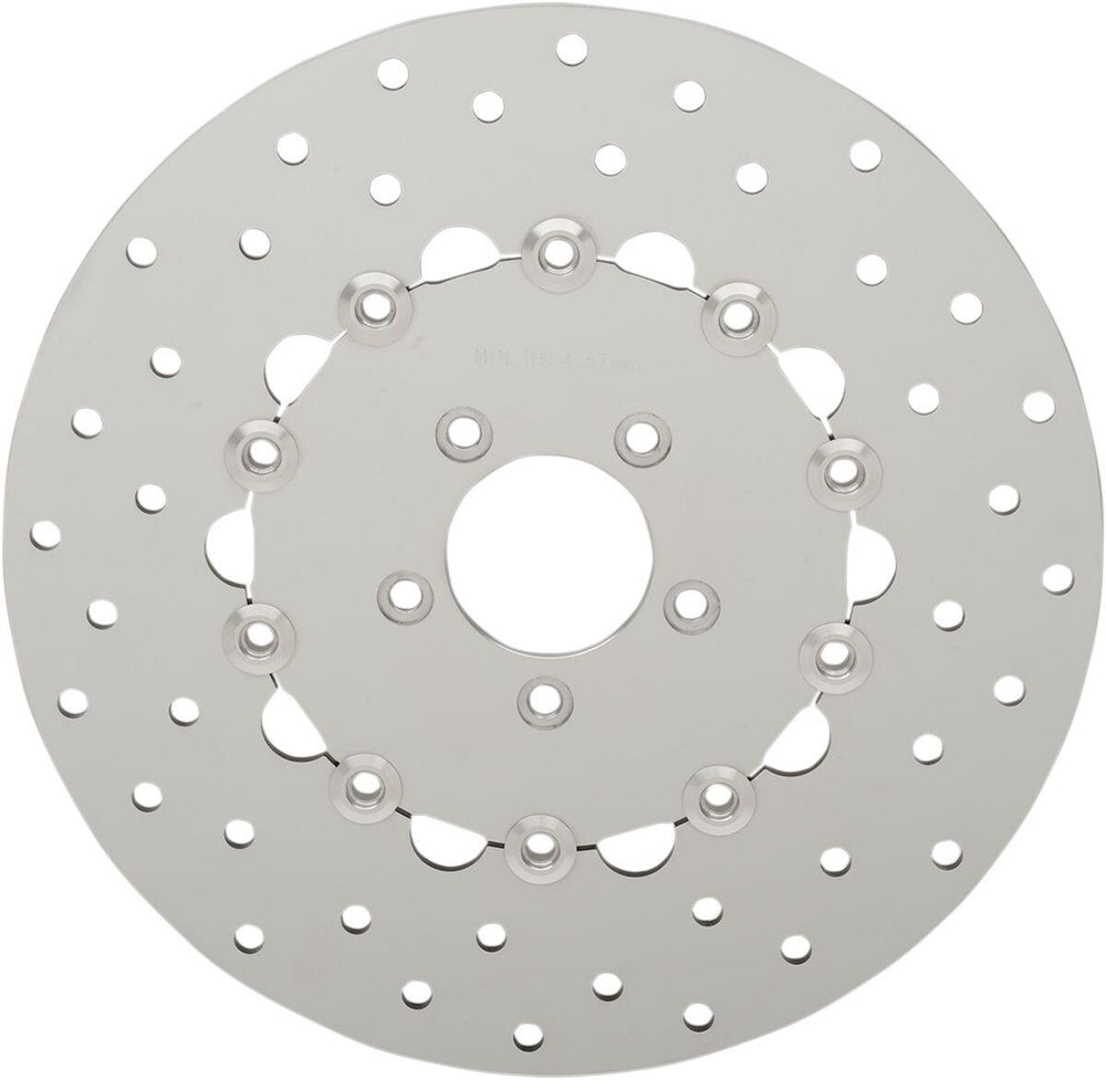Drag Specialties Stainless Steel Drilled Brake Disc For Harley Davidson FXDB 1584 2007-2010 Front - Polished