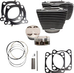 S&S Cycle Cylinder Kit For Harley Davidson FLDE 1750 ABS 2018-2020 - Highlighted Fins/Wrinkle Black