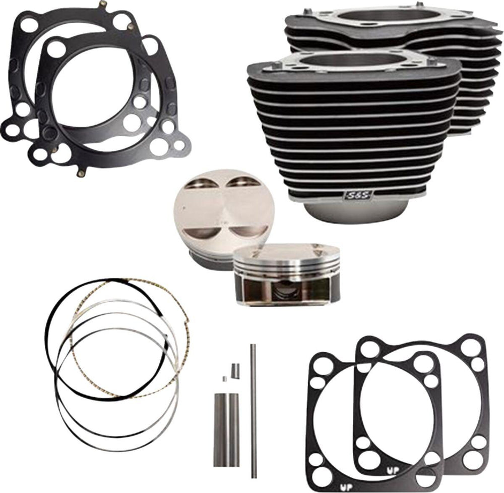 S&S Cycle Cylinder Kit For Harley Davidson FLDE 1750 ABS 2018-2020 - Highlighted Fins/Wrinkle Black