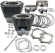 S&S Cycle 124" Cylinder & Piston Kit For Harley Davidson FLD 1690 2012-2013 - Black Powder-Wrinkle Black