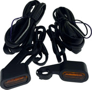 Drag Specialties LED Handlebar Marker Lights For Harley Davidson XL 1200 C 2004-2013 Black Amber