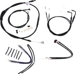 Burly Cable Line Kit for Ape Hanger Handlebars For Harley Davidson FLS 1690 2013-2014 40.5cm (16") - Black