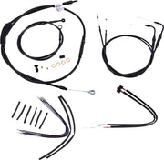 Burly Cable Line Kit for Ape Hanger Handlebars For Harley Davidson FLS 1690 2013-2014 40.5cm (16") - Black
