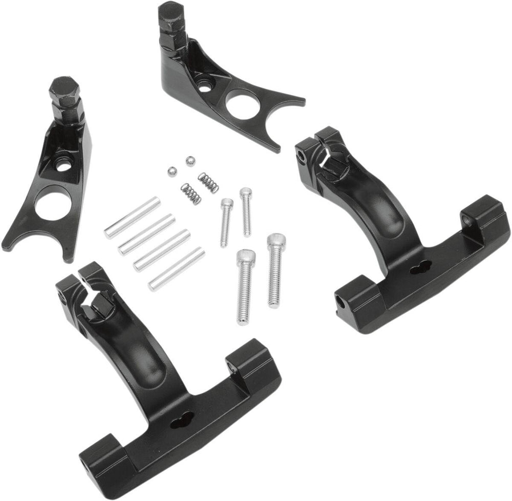 Drag Specialties Passenger Floorboard Mount Kit For Harley Davidson FLSTC1450 2001-2003 - Black