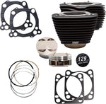 S&S Cycle 129" Big Bore Cylinder Kit For Harley Davidson FLDE 1750 ABS 2018-2020 - Non-Highlighted Fins/Wrinkle Black