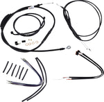 Burly Cable Line Kit for Ape Hanger Handlebars For Harley Davidson XL 1200 C 2014-2016 35.5cm (14") - Black
