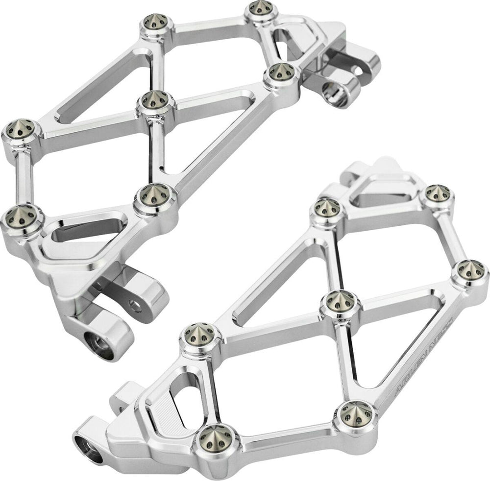 Arlen Ness Mini Diamond Rider Floorboards For Harley Davidson FLD 1690 2012-2013 - Chrome