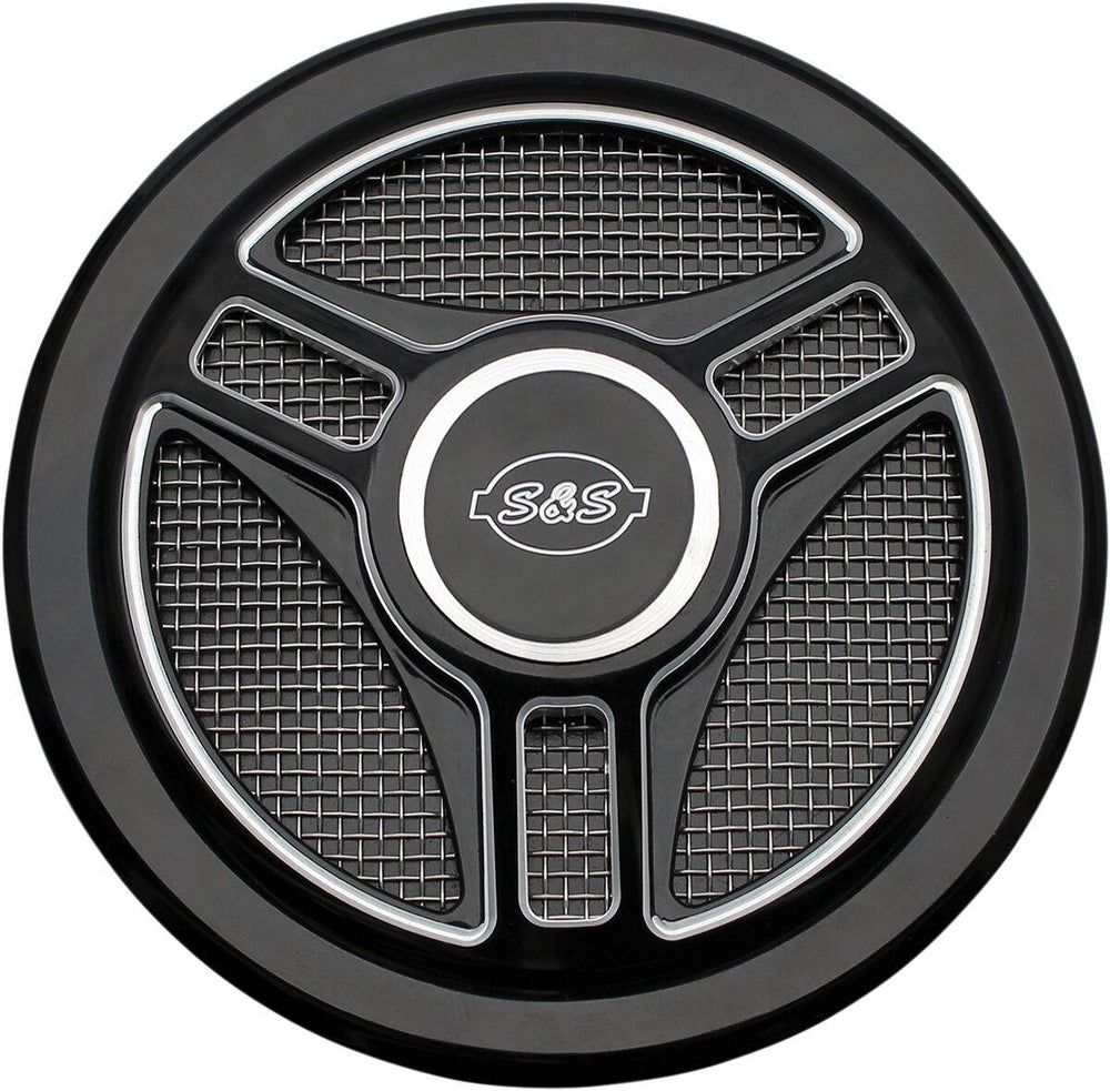 S&S Cycle Tri-Spoke Stealth Air Cleaner Cover For Harley Davidson FLD 1690 2012-2013 - Black