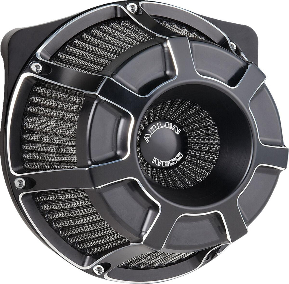 Arlen Ness Inverted Series Beveled Air Cleaner Kit For Harley Davidson FLHX 1923 2024-2026 - Black/Silver
