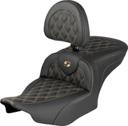 Saddlemen Roadsofa Lattice Stitch Seat For Harley Davidson FLHX 1923 ABS 2024-2026 Lattice Stitched/Perforated Leather - Black