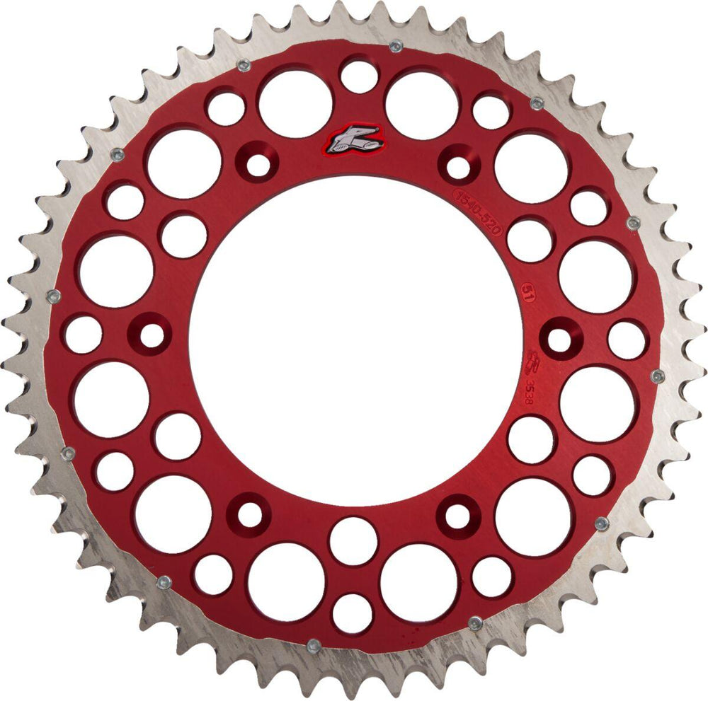Renthal Twinring Sprocket For Honda CR125 1987-2007 Rear 51T - Red