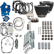 S&S Cycle 128" Power Package For Harley Davidson FLDE 1750 ABS 2018-2020 - Black Granite/Highlighted Fins