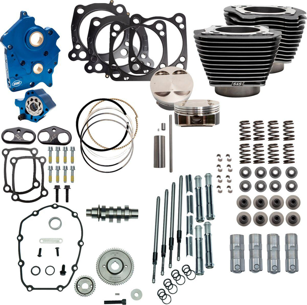 S&S Cycle 128" Power Package For Harley Davidson FLHFB 1868 ABS 2023 - Black Granite/Highlighted Fins