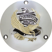 Drag Specialties Live to Ride Derby Cover For Harley Davidson FLH 1340 1979-1984 - Gold Silver
