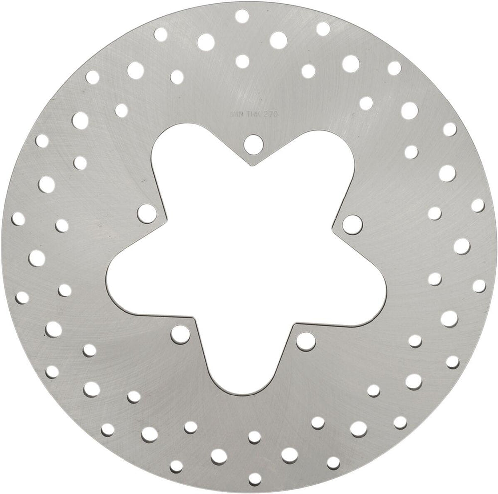Drag Specialties Stainless Steel Drilled Brake Disc For Harley Davidson FLHR 1340 1994-1998 Rear - Ground