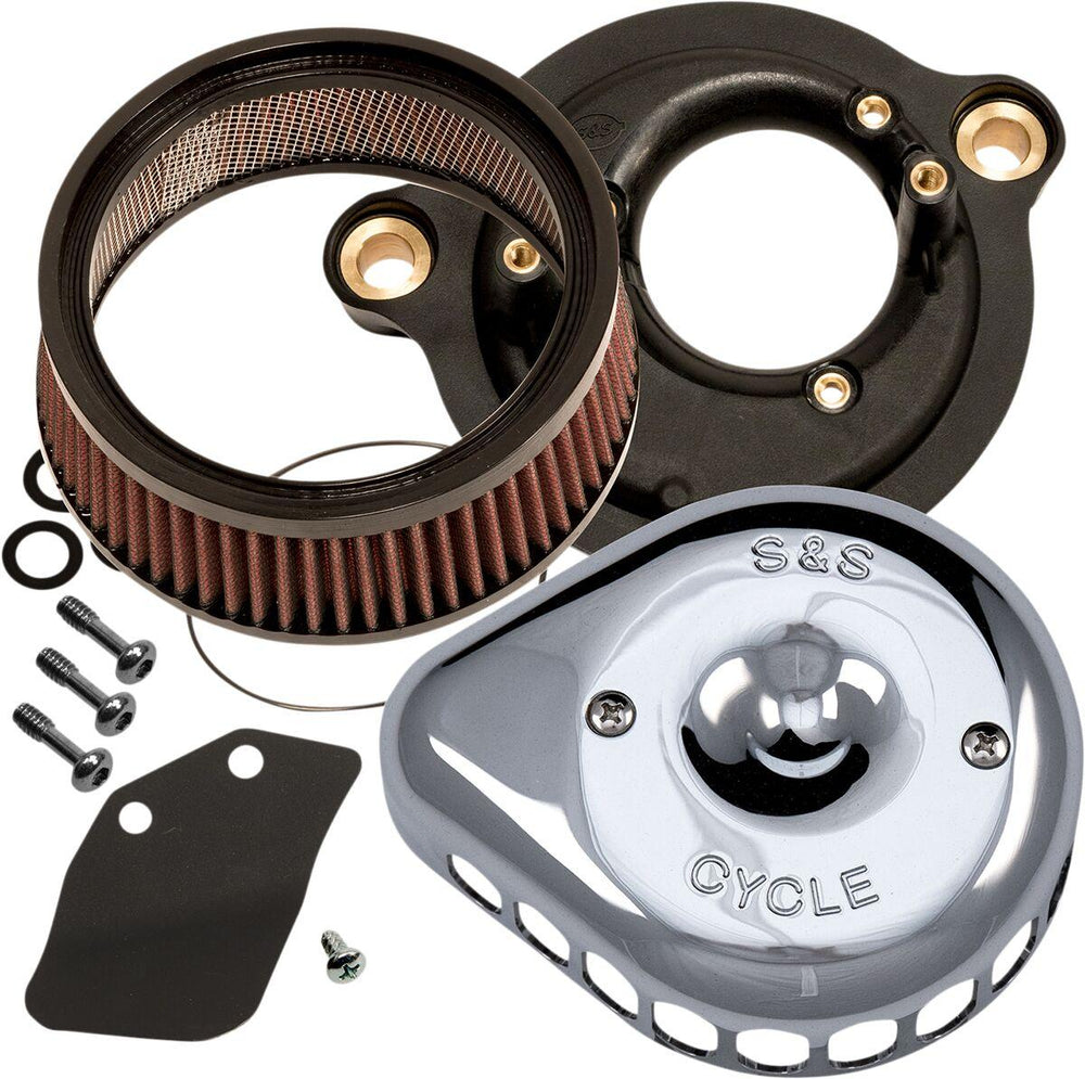 S&S Cycle Mini Teardrop Stealth Air Cleaner Kit For Harley Davidson FLDE 1750 2018-2020 - Chrome
