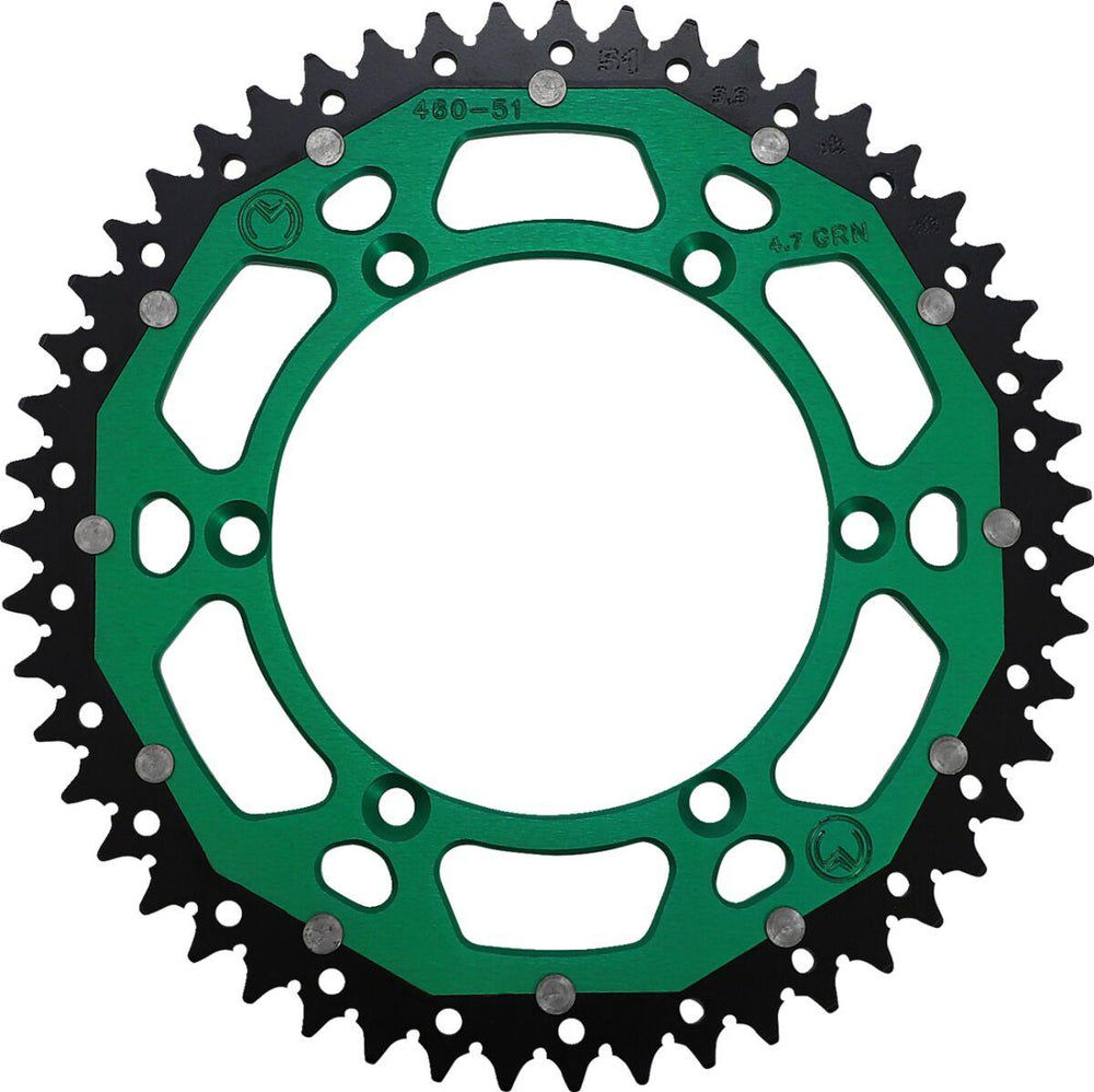 Moose Racing Dual Sprocket For Kawasaki KDX175 1980-1982 Rear Green 51T
