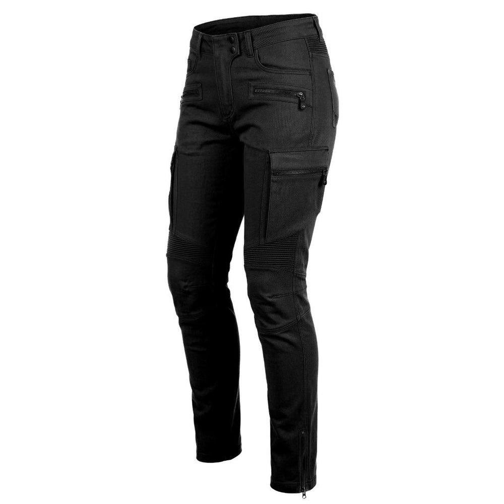 Spada Glide Ladies Utility Motorcycle Trousers - Fuel Black (Leg - L30)