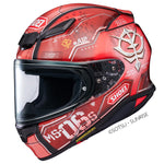 Shoei NXR2 MS-06S Char's Zaku II TC-1 Full Face Motorcycle Helmet - Red