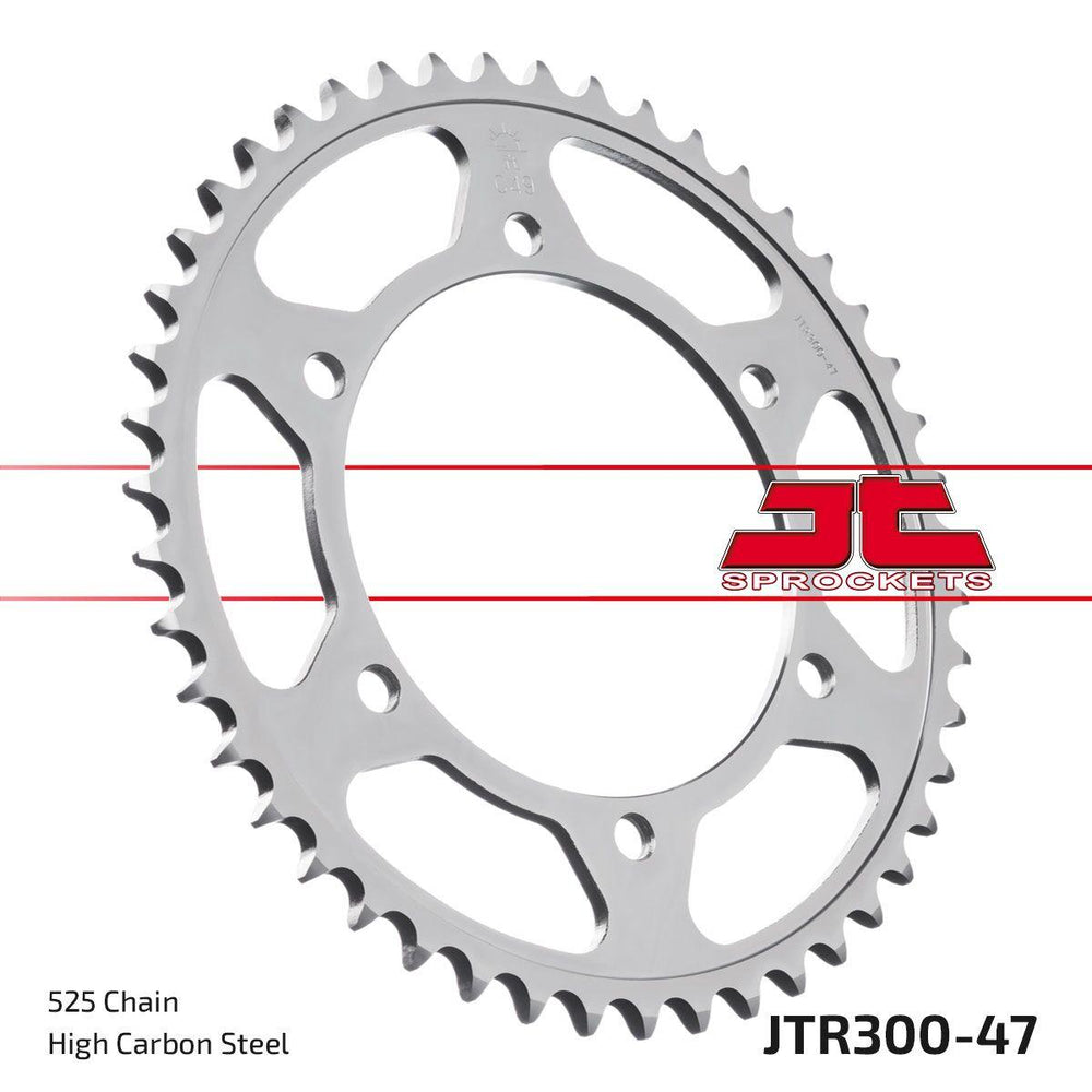 JT Induction Hardened Sprocket For Yamaha FZ8 N 2010-2016 Rear Black Zinc 47T