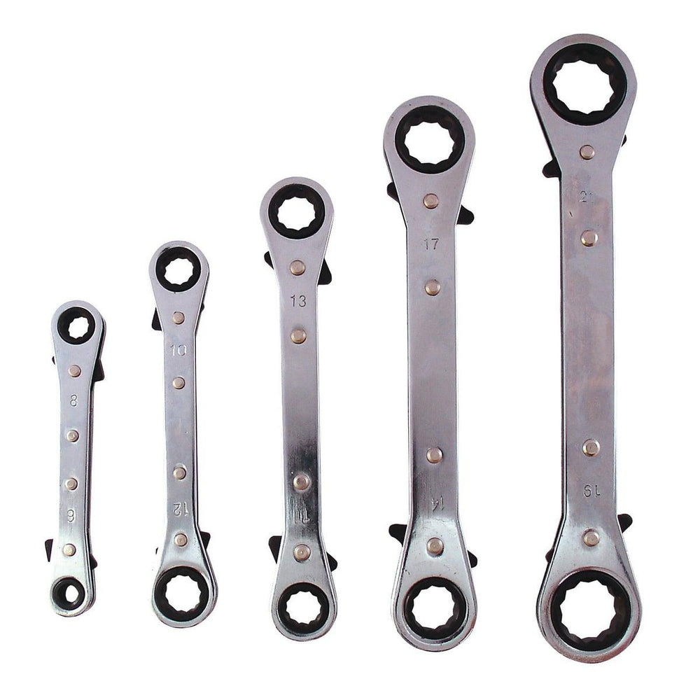 Bike It 5-Piece Reverse Action Ratchet Spanner Set - 8mm to 21mm