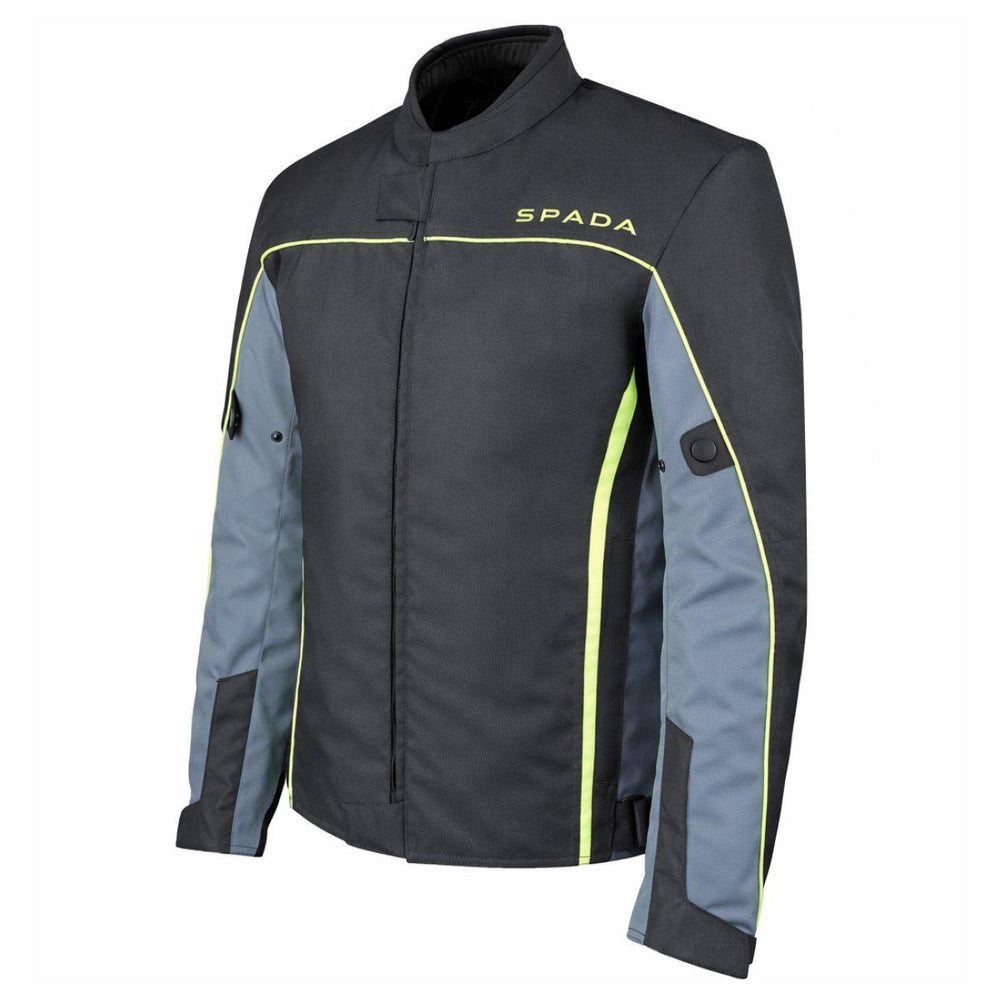 Spada Pace Rev 2 Waterproof Motorcycle Jacket - Black/Grey/Fluro Yellow