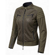 Spada Cafe Air Ladies Ventilated Motorcycle Jacket - Olive Green