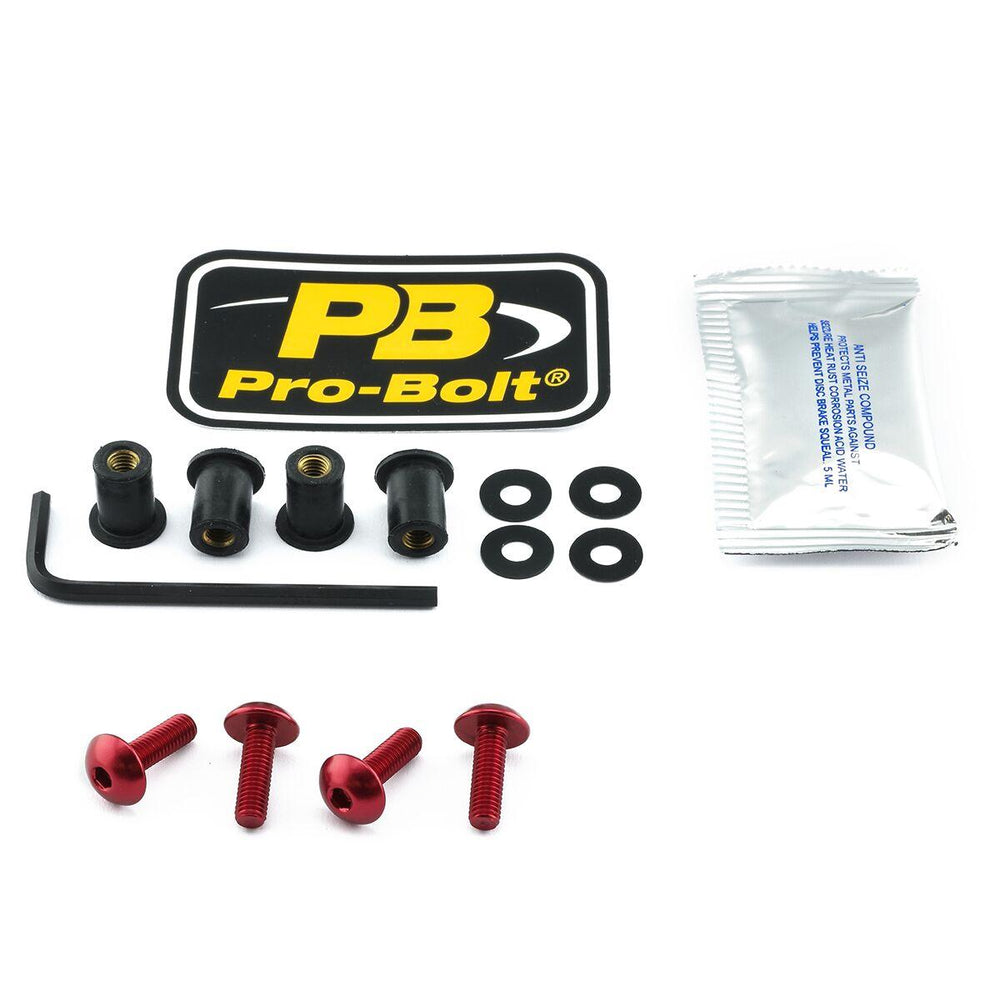 Pro Bolt Aluminium Screen Bolt Kit For Mv Agusta Brutale 800 ABS 2015-2022 - Red