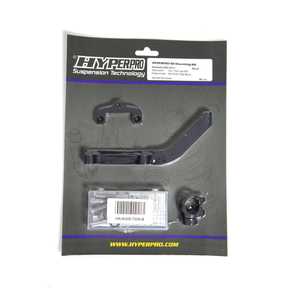 Hyperpro Steering Damper Mounting Kit For Kawasaki Z 650 2017-2025 - Black