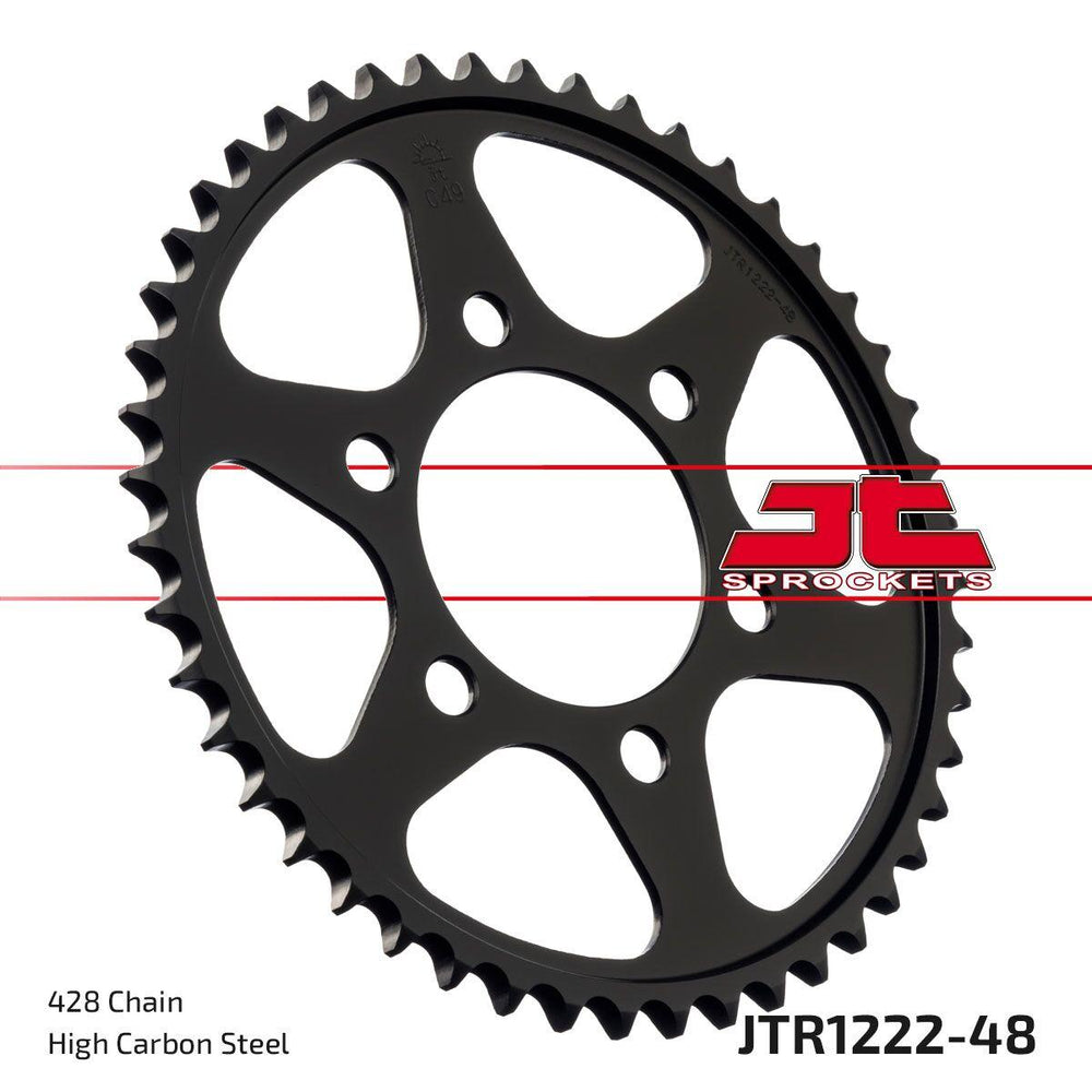 JT Steel Sprocket For Honda CB 125F CBS Rear Black 48T 2021-2024 - Black