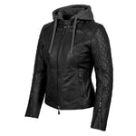 Spada Pulse Ladies Leather Motorcycle Jacket - Fuel Black