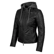 Spada Pulse Ladies Leather Motorcycle Jacket - Fuel Black