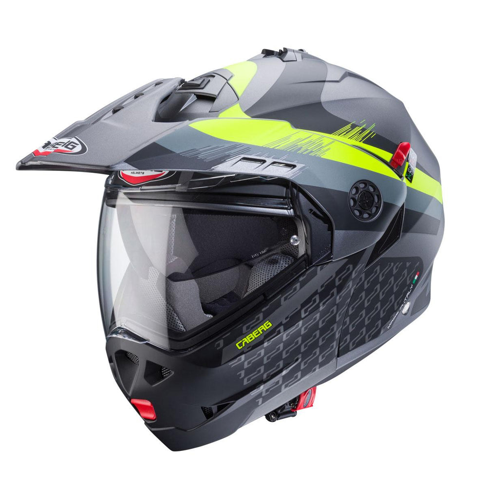 Caberg Tourmax X Sarabe Matt Gun Metal Black Yellow Flip Up Motorcycle Helmet