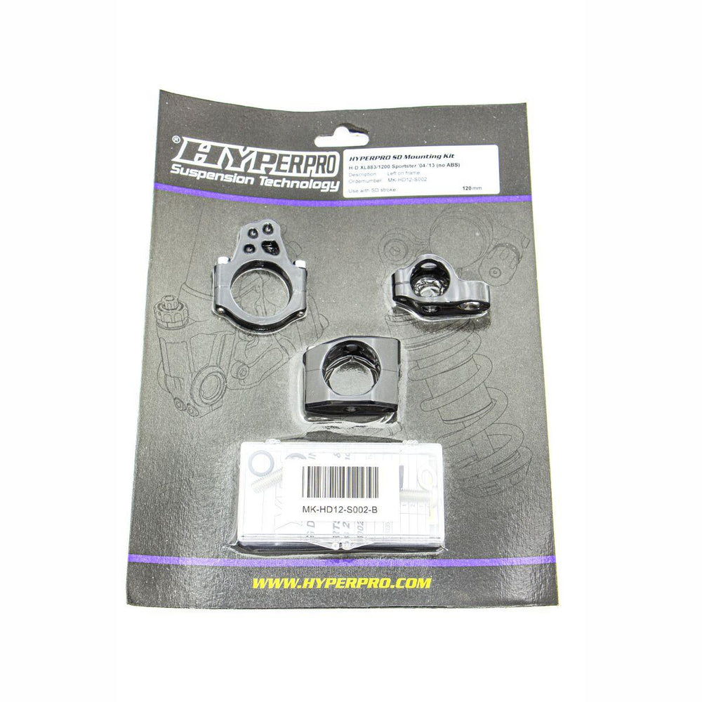 Hyperpro Steering Damper Mounting Kits For Harley Davidson XL 1200 C 2004-2013 - Black
