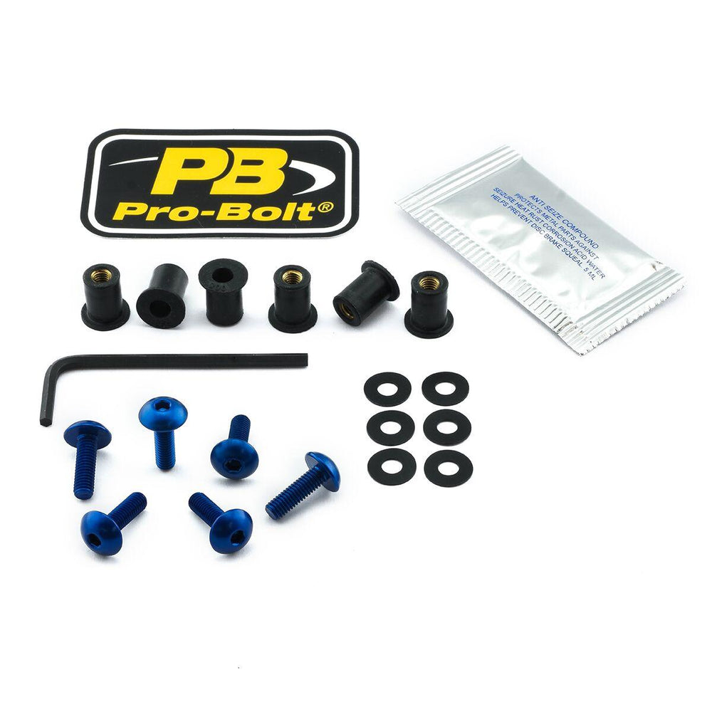 Pro Bolt Aluminium Screen Bolt Kit For KTM Adventure 900 2006-2010 - Blue