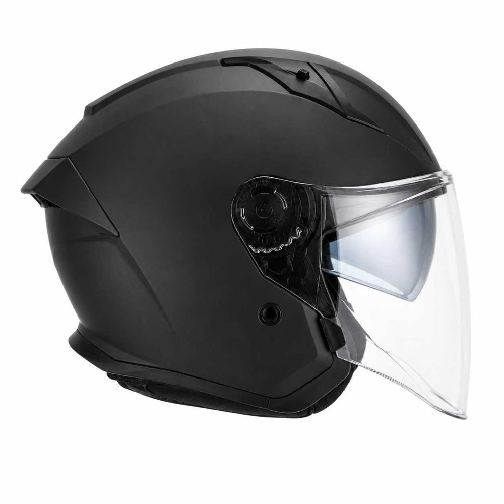 Spada Aura Open Face Motorcycle Helmet With Visor - Matt Black
